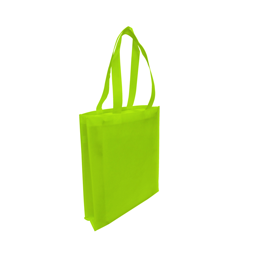 Non-Woven Tote Bag with Gusset - LIME GREEN - Ecobags