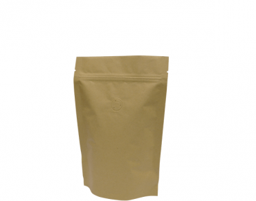 250g Stand-Up Coffee Pouch, Rip-Top & Resealable Zipper, Brown Kraft - Castaway