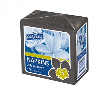 2 Ply Luncheon Napkins, Quarter Fold, Black - Castaway