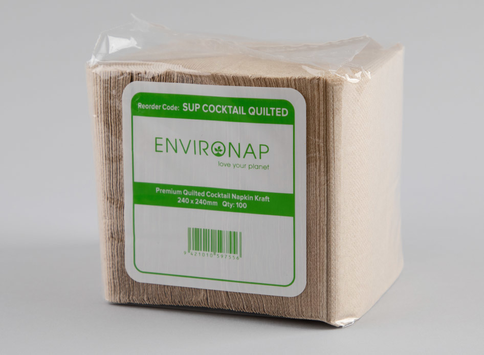 Environap Kraft Cocktail Napkin ' Quilted - Coastal