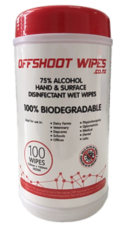 Wipes Biodegradable Alcohol Hand and Surface Tub 100. Carton 24 - Offshoot