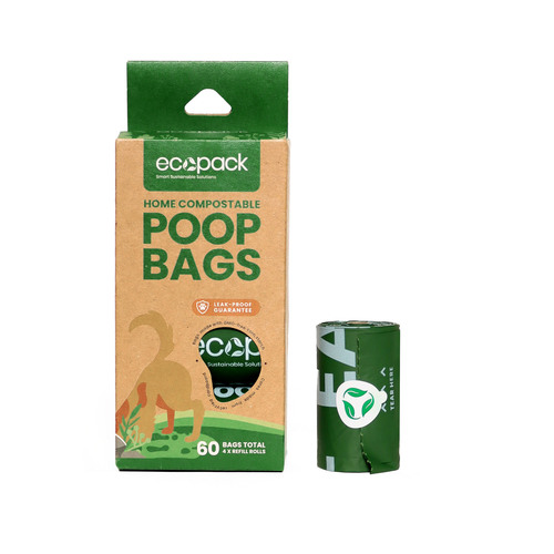 Dog Poop Bags Compostable Carton Box (60 Bags) - Ecopack