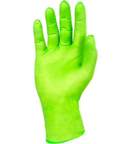 Neon Green Nitrile Gloves X-LARGE - TGC