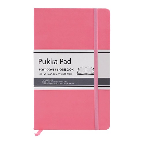 Pukka Signature Soft Cover Notebook 13x21cm Lined Pink