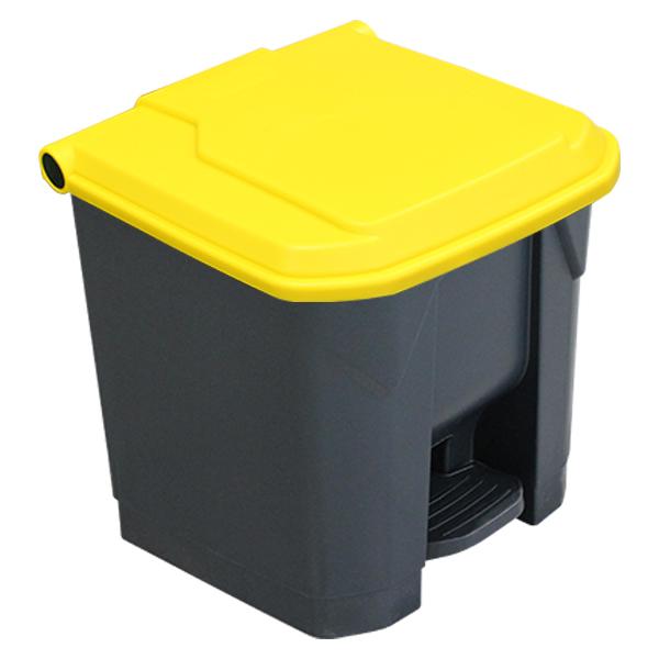 30L Pedal Bin with Yellow Lid