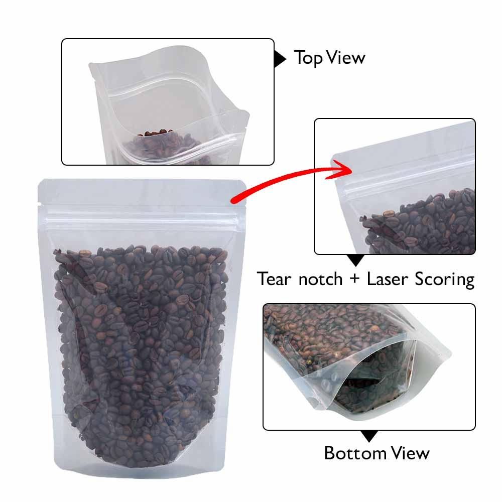 Stand Up Pouch Clear 100g w Zip no Valve, 120w x 200h x (40 + 40)g - SSP